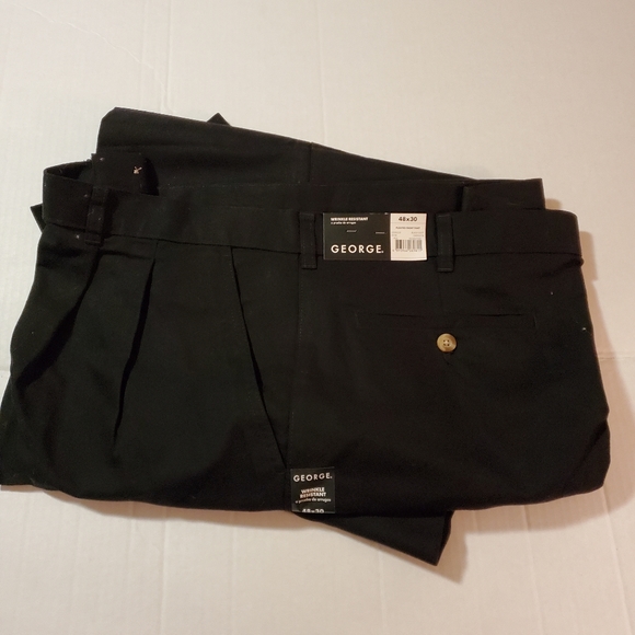 ==^NWT George black wrinkle resistant slacks 48 x 30 - Picture 3 of 10